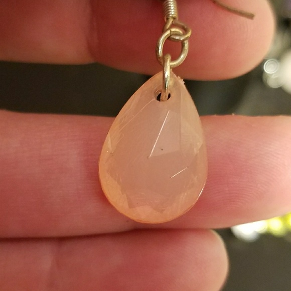 Rose quartz drop earrings - Picture 2 of 2